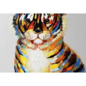 Peinture Sur Toile Tableau Bebe Tigre 60 Cm Poupy