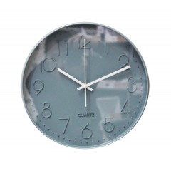 Horloge quartz ronde 30 cm bleu vers de gris avec cadran à aiguilles - décoration moderne - BLUE CLOCK