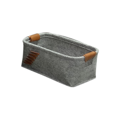 Corbeilles rectangulaires en feutre gris avec lanières petit modèle - KOKO