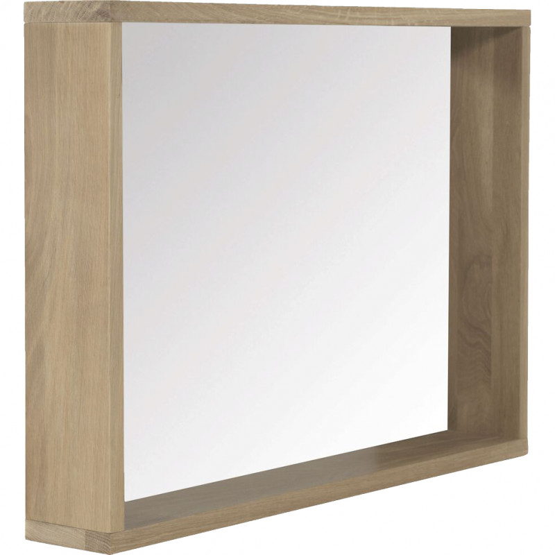 Miroir rectangulaire de salle de bain en bois massif 80cm - NATIVE 153