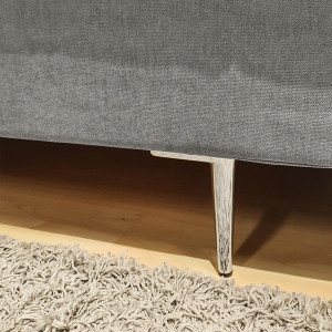 Canapé d'angle gauche convertible en tissu - coloris gris - zoom pied - KENT