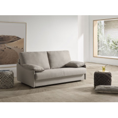 Canapé convertible en tissu déhoussable taupe - vue en ambiance 3 - VERA