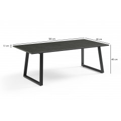 Table basse en céramique 120x60cm vintage grey - UNIK