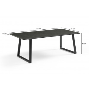 Table basse en céramique 120x60cm vintage grey - UNIK