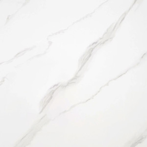 Table à manger en céramique effet marbre blanc et pieds en métal noir L160cm - STONE - zoom effet marbre