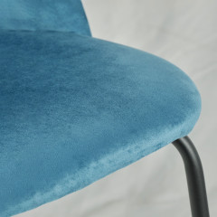 Chaise design en velours dossier capitonné - CLEA