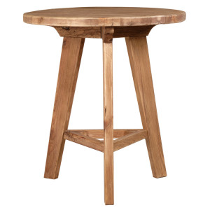 Table haute ronde en bois massif de pin recyclé - ORIGIN