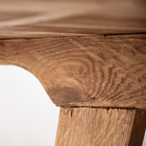 Table haute ronde en bois massif de pin recyclé - ORIGIN