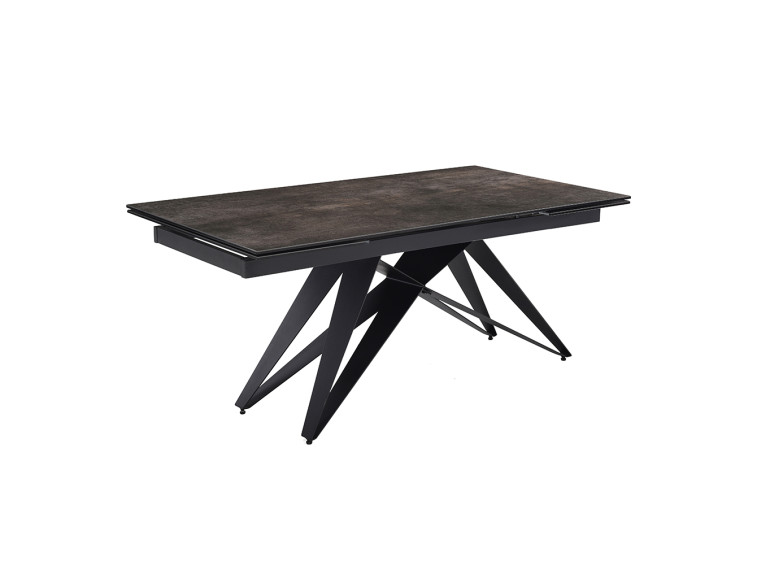 Table extensible en céramique grise 180/260 cm - 8 piètements - UNIK