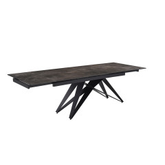 Table extensible en céramique grise 180/260 cm - 8 piètements - UNIK