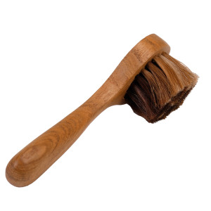 Brosse à cirer avec poignée en crin de vache et bois de teck - CODY