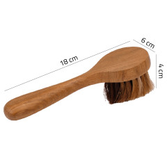 Brosse à cirer avec poignée en crin de vache et bois de teck - CODY