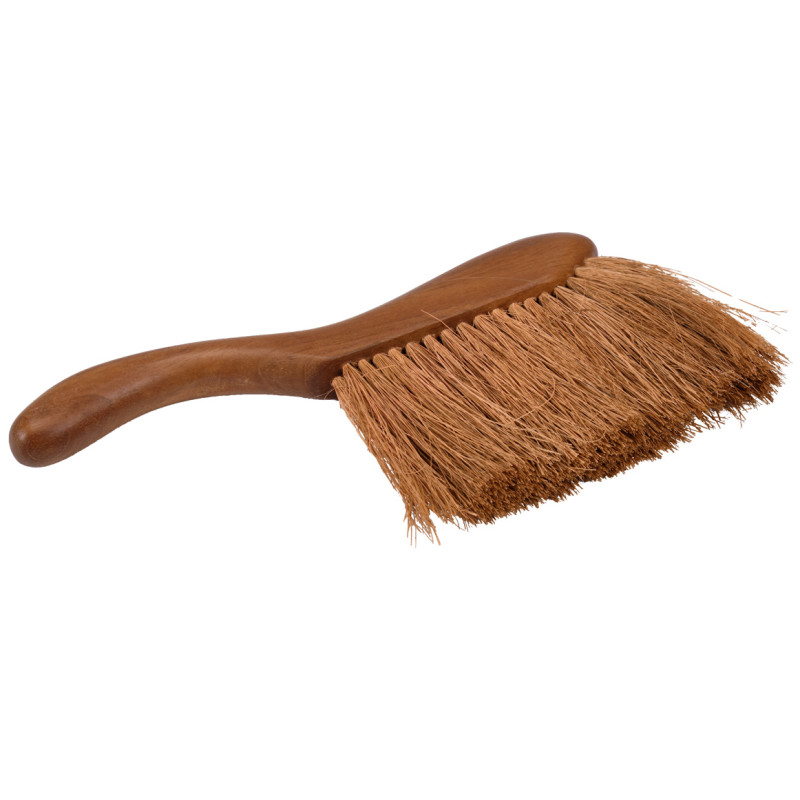 Brosse balayette avec poignée en fibres de coco et bois de teck - LARA