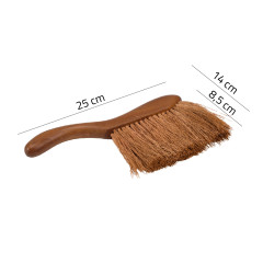 Brosse balayette avec poignée en fibres de coco et bois de teck - LARA