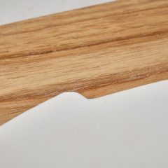 Plateau de présentation apéro 31 cm planche à découper en résine blanc et bois de teck - JEMMA