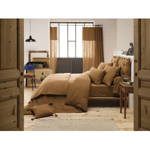 Housse de couette en gaze de coton 220 x 240 cm - camel - GAIA