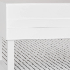 Table basse L110 cm 2 tiroirs texturés blanc mat pieds luge - BRITANIA