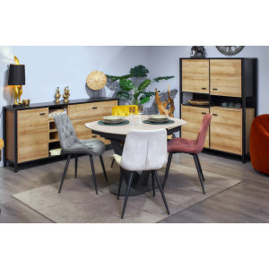 Table extensible 120/180 en céramique effet bois - VESSEL