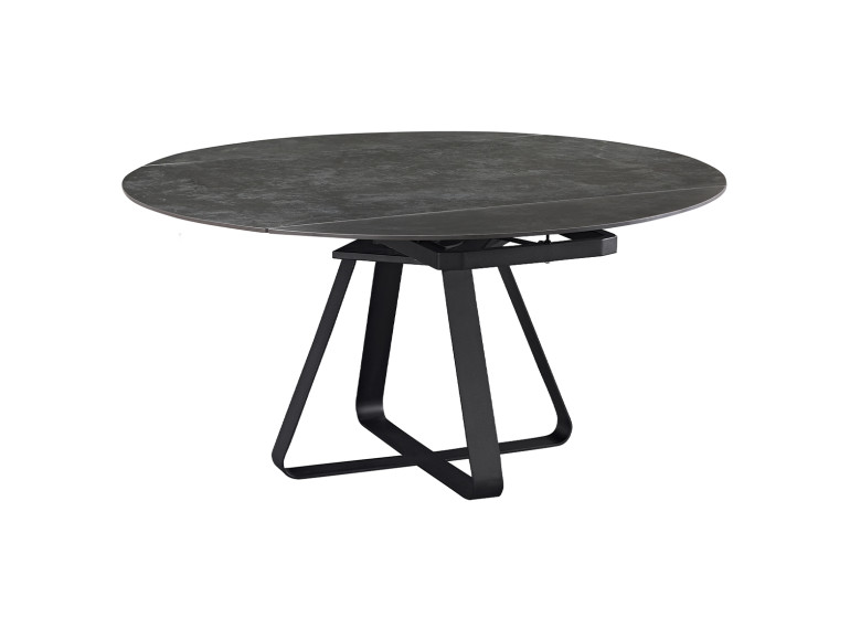 Table de repas extensible en céramique gris anthracite - 90/150 cm - GERMAIN