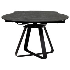 Table de repas extensible en céramique gris anthracite - 90/150 cm - GERMAIN