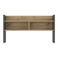 Sur-meuble de bureau avec rangements effet bois et gris foncé - L 110 CM -KIAKA