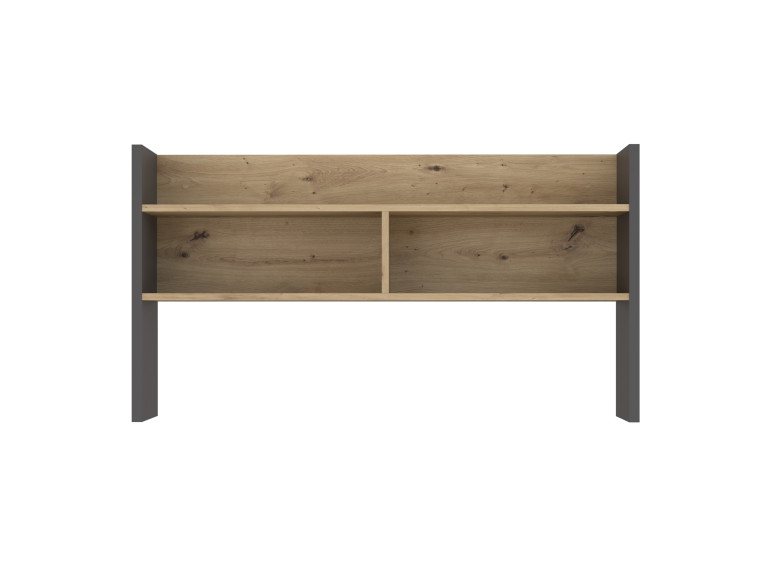 Sur-meuble de bureau avec rangements effet bois et gris foncé - L 110 CM -KIAKA