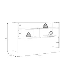 Sur-meuble de bureau avec rangements effet bois et gris foncé - L 110 CM -KIAKA