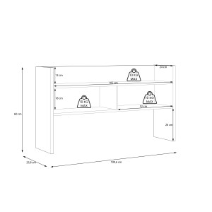 Sur-meuble de bureau avec rangements effet bois et gris foncé - L 110 CM -KIAKA