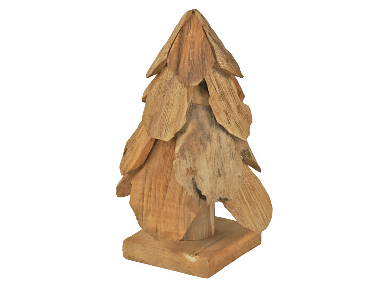 Sapin de 30 cm de haut en Teck - Naturel et Rustique - GONA