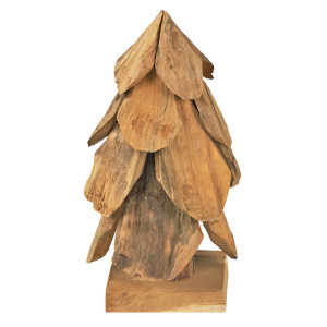 Sapin de 30 cm de haut en Teck - Naturel et Rustique - GONA