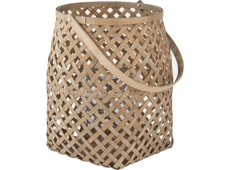 Lanterne en tressage bambou. Lumière douce et chaleureuse. Bel objet décoratif naturel.